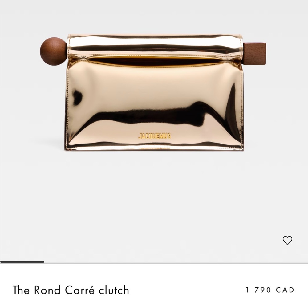 Brand new with tags Jacquesmus gold clutch